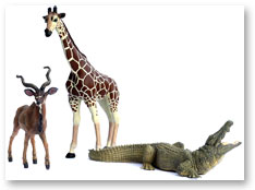 Savannentiere und Urwaldtiere